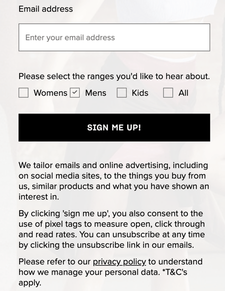 schuh email sign up